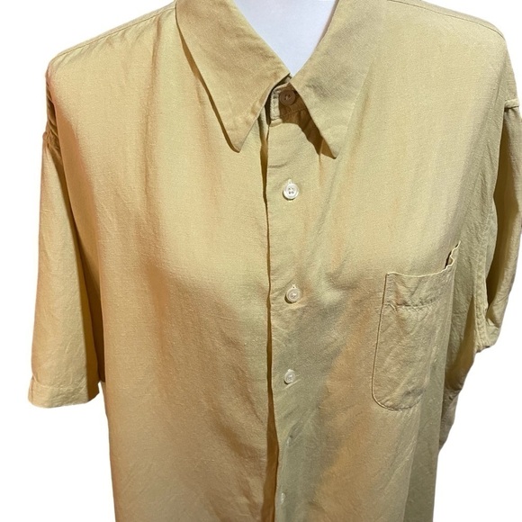 Mens Linen Blend Button Up-Collared-Shirt Sleeved Shirt - Size 2XT - Picture 8 of 9